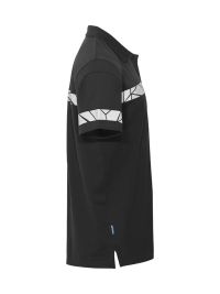 Schwarzes Warn Poloshirt mit reflektierenden Schulterdetails und klassischem Kragen