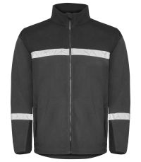 Graue Warnschutz Fleecejacke für Herren mit atmungsaktivem Fleece und dezenter Optik