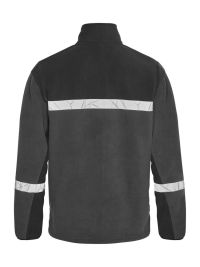 Graue Warnschutz Fleecejacke für Herren mit atmungsaktivem Fleece und dezenter Optik
