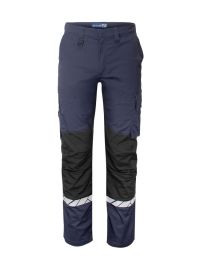 Warnschutz Arbeitshose Herren mit Reflektoren, Cargotasche und klassischem Schnitt