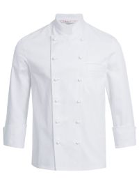 Weiße Kochjacke 100% Baumwolle Regular Fit mit Brusttasche