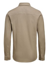 Business-Casual Herrenhemd in Khaki aus Waffelstrick, bestickbar, mit verdecktem Button-Down