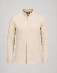 Herren Kochjacke Astoria beige mit Jersey-Einsätzen und modernem Schnitt
