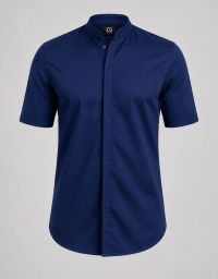 Herren Kurzarm Jacke Alton dunkelblau mit Jersey-Rücken und modernem Schnitt