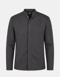Herren Kochjacke Bishop grau mit verdeckter Knopfleiste und Brusttasche