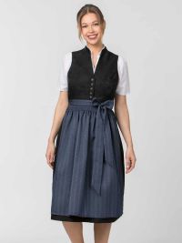 Dunkelblaue Dirndlschürze Annika 70 cm für Gastro Dirndl in Hotel und Service