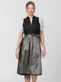Graue Dirndlschürze Annika 70 cm für Gastro Dirndl in Hotel und Service