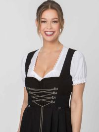 Schwarzes Gastro Dirndl Adele mit Schnürung für Gastronomie Hotel und Biergarten