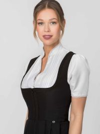 Schwarzes Gastro Dirndl Zita mit Rundhalsausschnitt für Gastronomie und Hotel