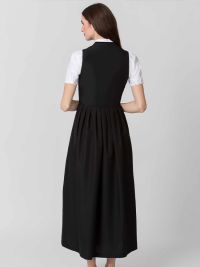 Schwarzes Waschdirndl Akina für Gastronomie Hotel und Service mit langem Rock