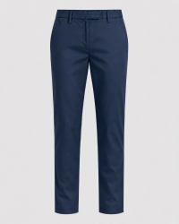 Dunkelblaue Comfort Hose Damen Susannville im Chino-Stil mit Stretch-Anteil