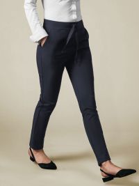 Damen Hose mit Tunnelzug Flow in Marine