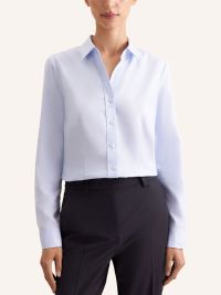 Feminine Slim-Fit-Bluse aus feinem Baumwoll-Twill