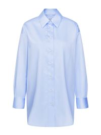 Seidensticker Oversize Bluse aus Baumwoll-Satin in Light Blue
