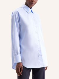 Seidensticker Oversize Bluse aus Baumwoll-Satin in Light Blue