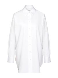 Seidensticker Oversize Bluse aus Baumwoll-Satin in Weiss