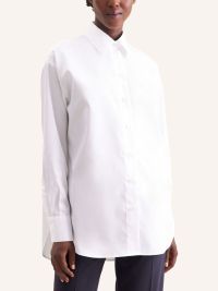 Seidensticker Oversize Bluse aus Baumwoll-Satin in Weiss