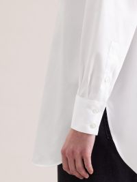Seidensticker Oversize Bluse aus Baumwoll-Satin in Weiss
