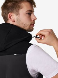 FHB Softshellweste in Anthrazit-Schwarz mit Kapuze für Arbeit, Handwerk und Outdoor-Einsatz