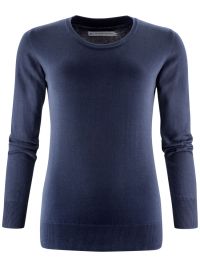 James Harvest Damen Strickpullover mit U-Ausschnitt Marine