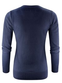 James Harvest Damen Strickpullover mit U-Ausschnitt Marine