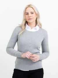 James Harvest Damen Strickpullover mit U-Ausschnitt Schwarz