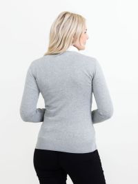 James Harvest Damen Strickpullover mit U-Ausschnitt Schwarz