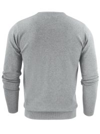 James Harvest Herren Strickpullover mit V-Ausschnitt Grau Meliert