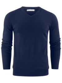 James Harvest Herren Strickpullover mit V-Ausschnitt Marine