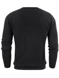 James Harvest Herren Strickpullover mit V-Ausschnitt Schwarz