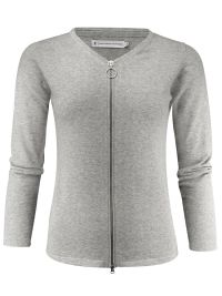 James Harvest Damen Cardigan Grau Meliert
