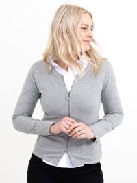 James Harvest Damen Cardigan Grau Meliert