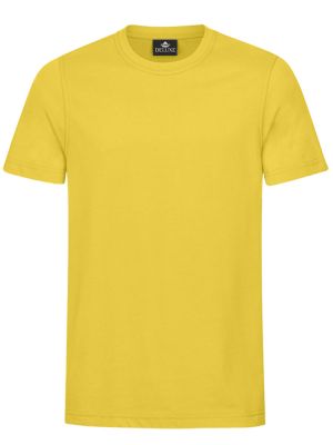 Gelbes Herren T-Shirt mit Rundhals, gerade geschnitten, für Beruf & Freizeit