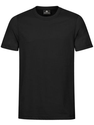 Schwarzes Herren T-Shirt mit Rundhals, gerade geschnitten, für Beruf & Freizeit