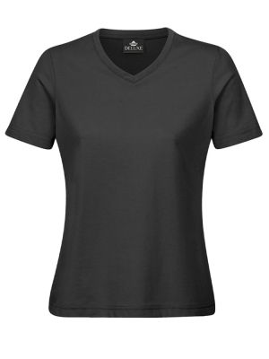Damen T-Shirt V-ausschnitt anthrazit