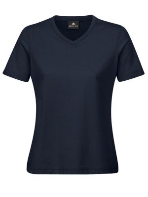 Damen T-Shirt V-ausschnitt marineblau
