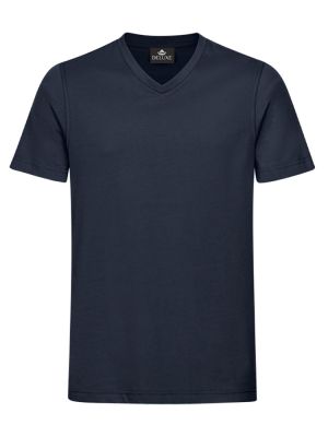 Marine Herren T-Shirt mit V-Ausschnitt, gerade geschnitten, für Beruf & Freizeit