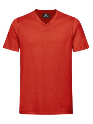 Rotes Herren T-Shirt mit V-Ausschnitt, gerade geschnitten, für Beruf & Freizeit