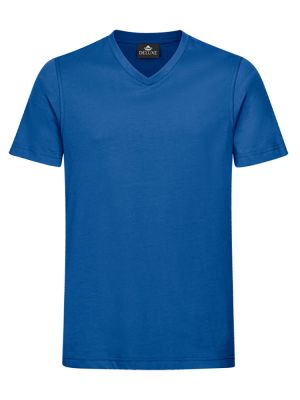 Blau Herren T-Shirt mit V-Ausschnitt, gerade geschnitten, für Beruf & Freizeit