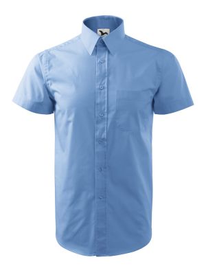 Preiswertes Kurzarm Hemd in Blau