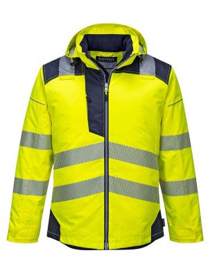 Warnschutz Regenjacke Winter Gelb/Dunkelblau