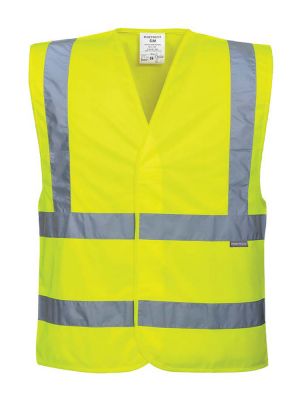 High visibility waistcoat with double reflective tape