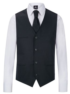 Herren Kellner Weste in Schwarz mit Taschen und verstellbarem Rücken – ideal für Service & Gastronomie