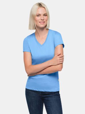 Damen V-Shirt Blau