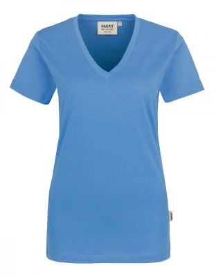 Damen V-Shirt Blau