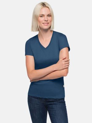 Damen V-Shirt Dunkelblau