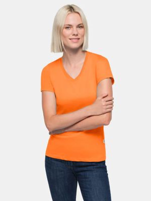 Damen V-Shirt Orange