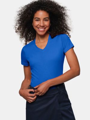 V-Shirt Damen Blau