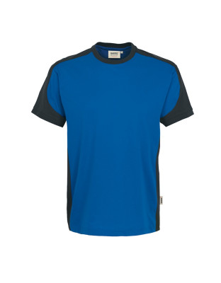HAKRO Arbeits T-Shirt Herren royalblau mit anthrazitfarbenen Kontrasteinsätzen aus Performance-Material