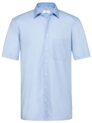 Hellblaues Herren Kurzarmhemd mit Kent-Kragen und Brusttasche, Regular Fit
